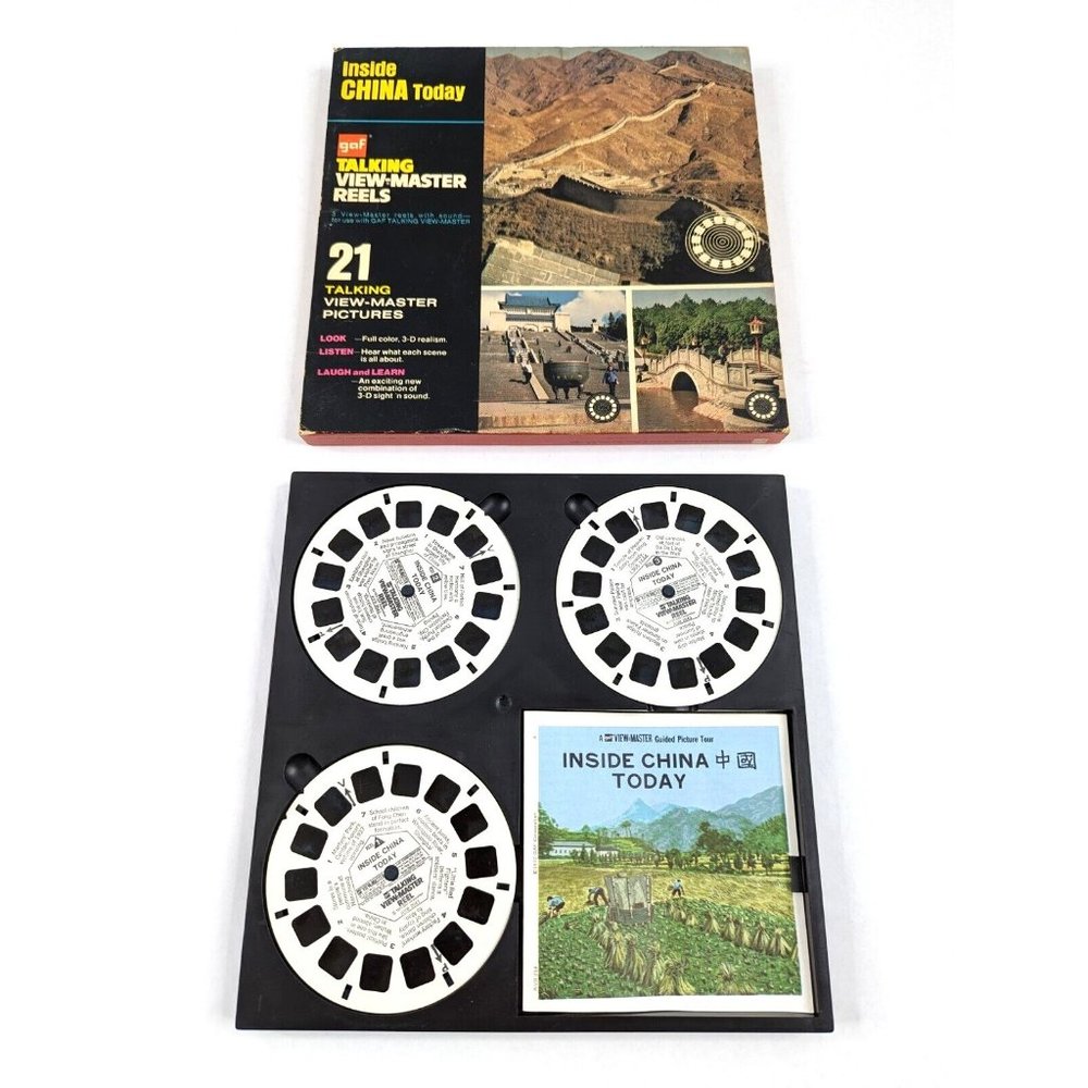 Talking View-Master GAF‎ Inside China Today Travel 3 Reel Boxed Set AVB254 VTG